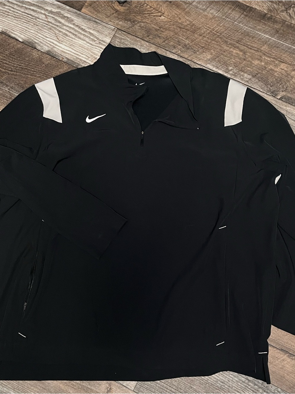 Nike Men’s Black Performance Quarter-Zip Jacket with White Accents